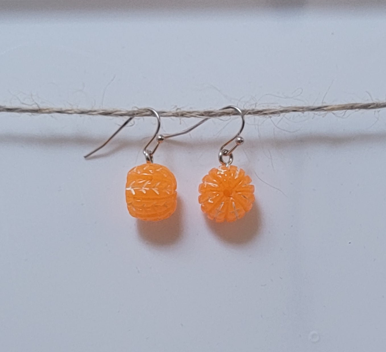 Resin Whole Orange Drop Hook Earrings Hypoallergenic Ear Wires Novelty