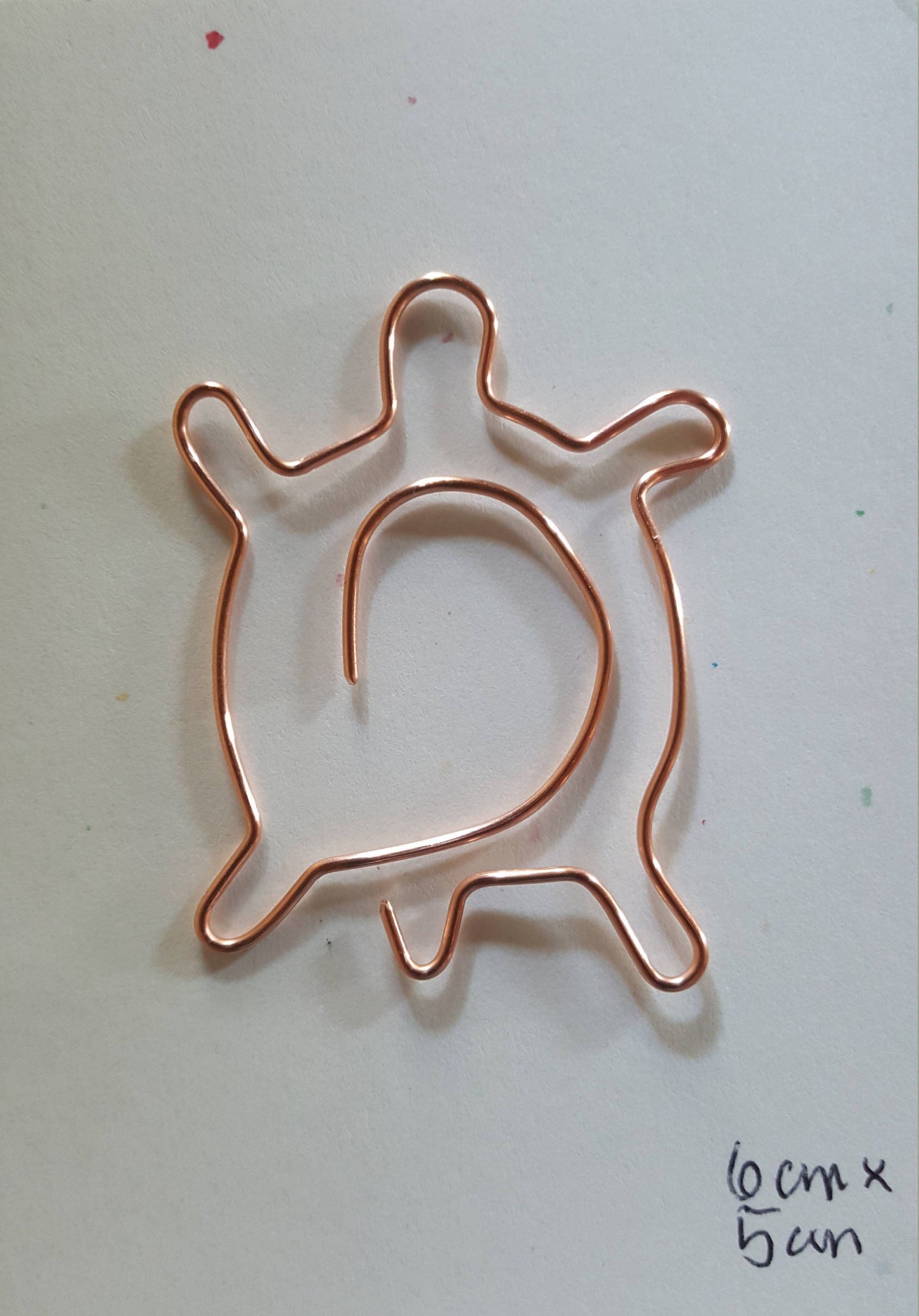 Copper Wire Twisted Bookmark Place Holder Paperclip Stylized Sea Turtle