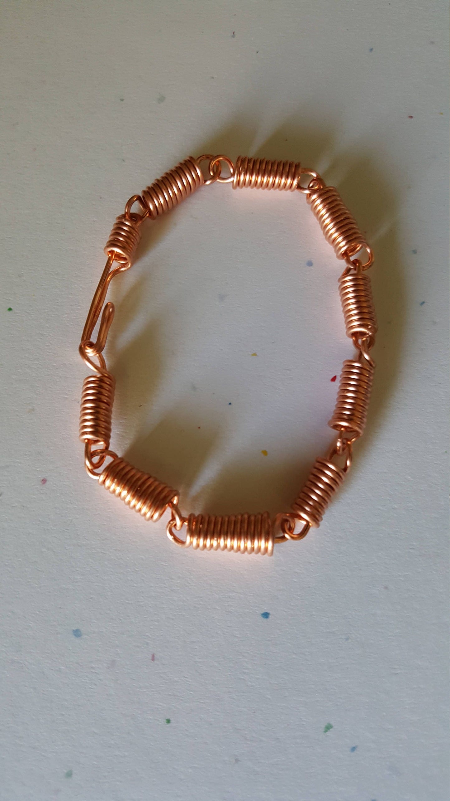 Pure Copper Wire Coiled Spring Bracelet 18 Gauge Handmade