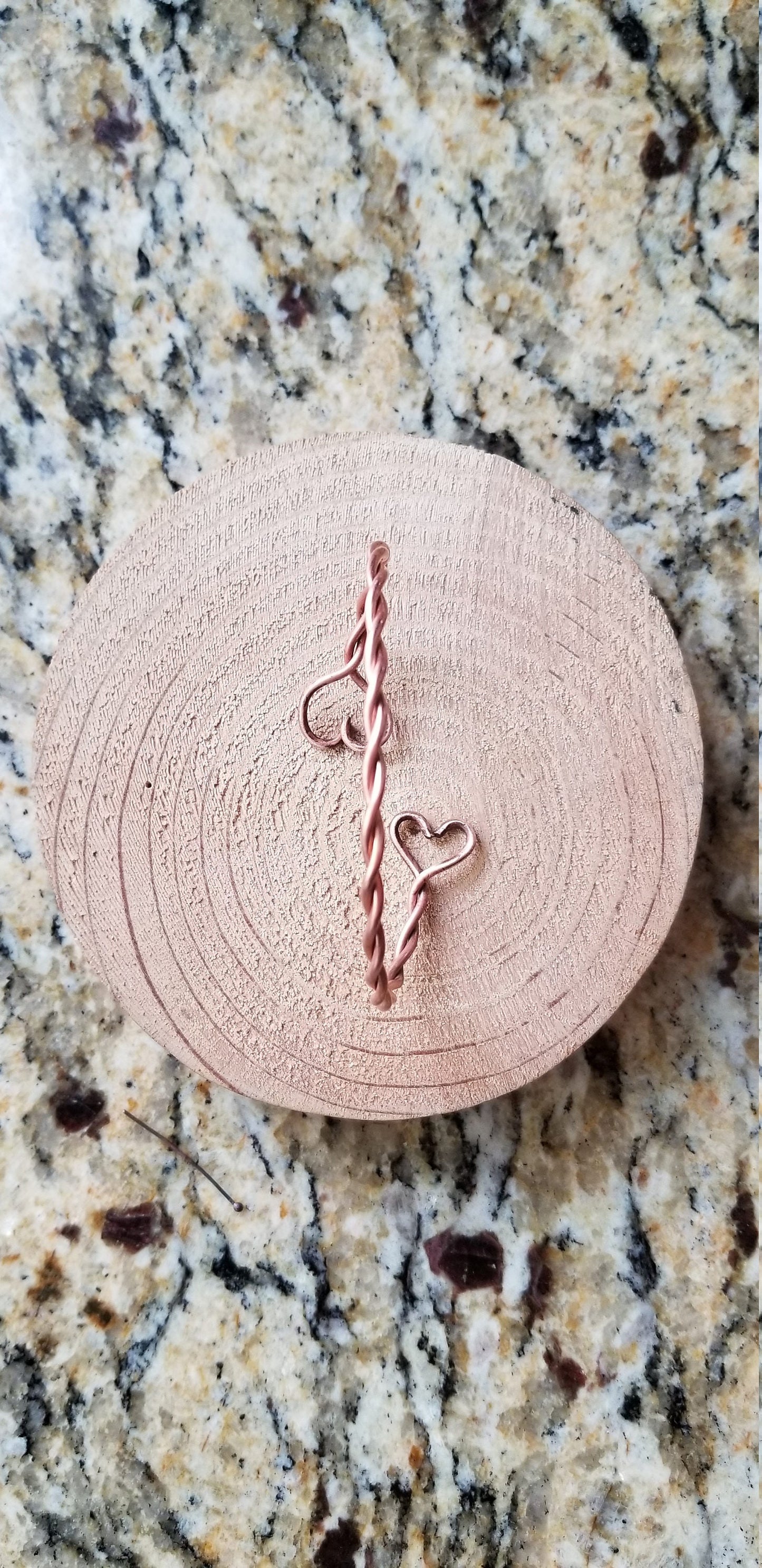 Pure Copper Wire Twist Cuff Bracelet Handmade With Heart