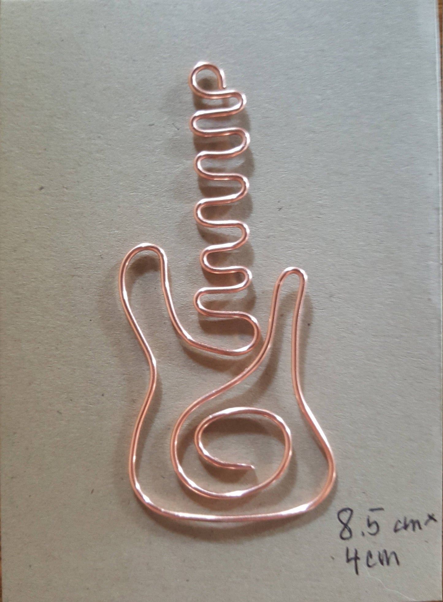 Copper Wire Twisted Bookmark Place Holder Paperclip Stylized Guitar