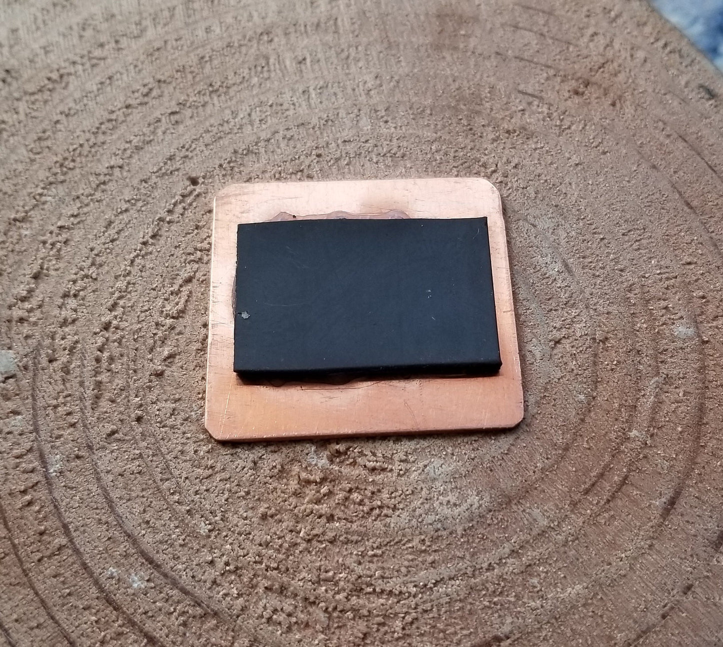 Handformed Copper Sheet 22 Gauge Etched NERD Magnet Steampunk