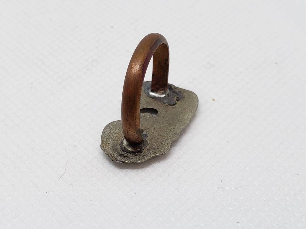 Recycled Pewter Mother and Child Pendant Ring Hand Fabricated Women's Size 6 Gumball Machine Project