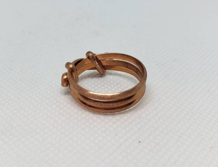 Half Round Copper Wire Wrapped Ring Women's Size 7 Simple Elegant Wrap