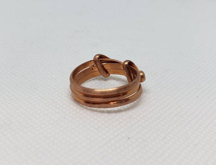 Half Round Copper Wire Wrapped Ring Women's Size 7 Simple Elegant Wrap