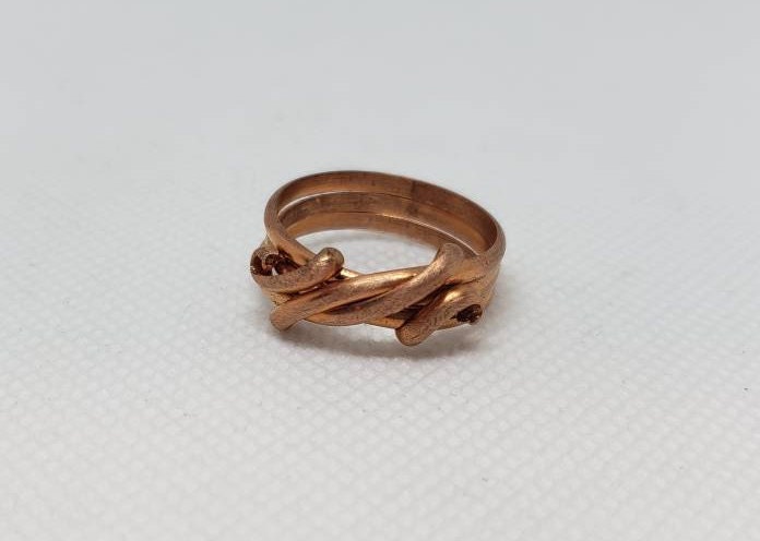 Half Round Copper Wire Wrapped Ring Women's Size 7 Simple Elegant Wrap