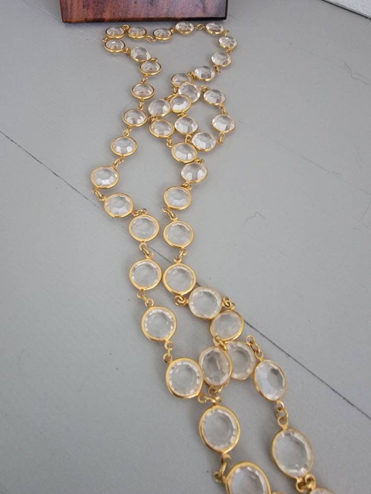 Recycled Vintage Beaded Necklace with Glass Wishing Bottle Apothecary Aromatherapy