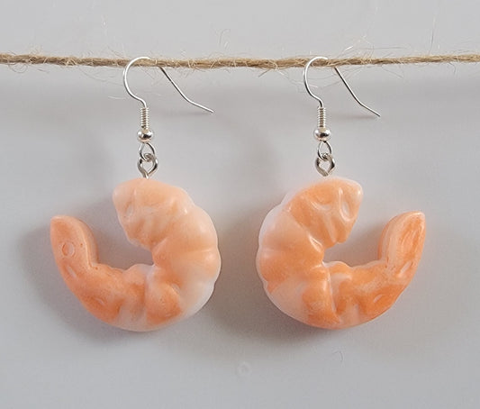 Resin Shrimp Drop Hook Dangle Earrings Hypoallergenic Ear Wires Novelty