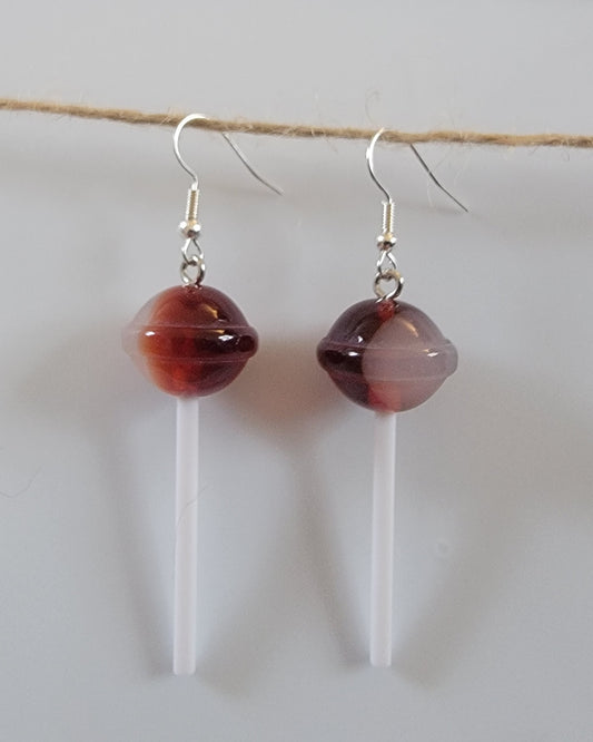 Resin Lollipop Drop Hook Earrings Hypoallergenic Ear Wires Novelty