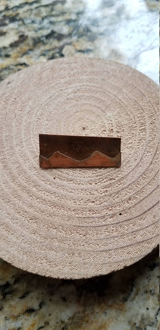 Copper On Copper Soldered "Mountains" Brooch Pin Outdoor Landscape