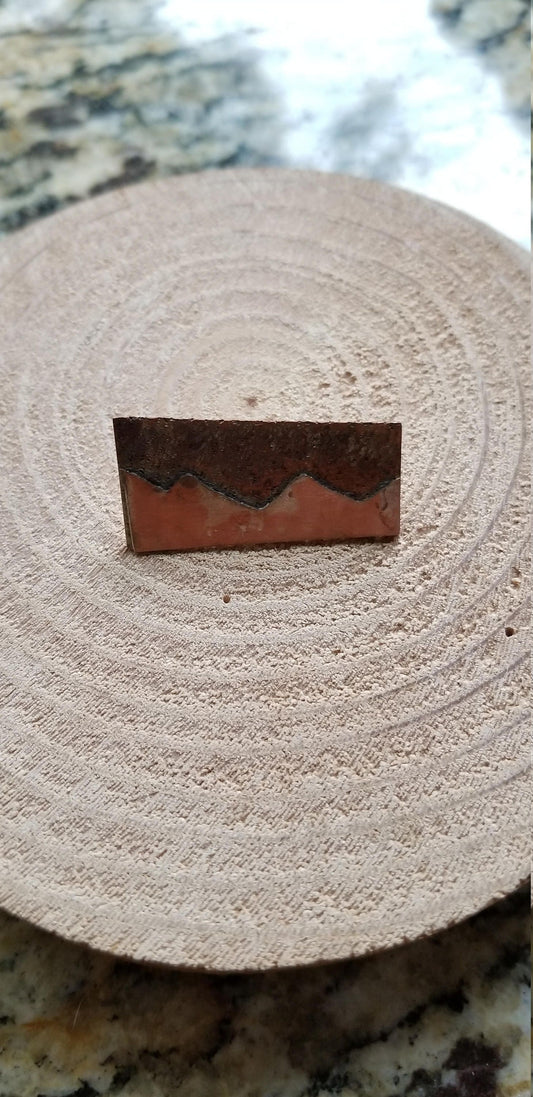 Copper On Copper Soldered "Mountains" Brooch Pin Outdoor Landscape