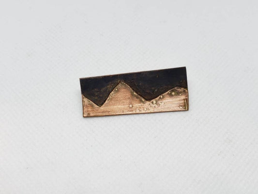 Copper On Copper Soldered "Mountains" Pendant Pin Outdoor Landscape