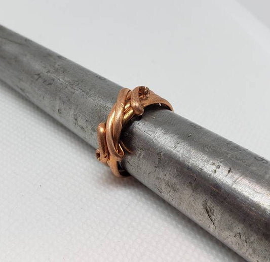 Half Round Copper Wire Wrapped Ring Women's Size 7 Simple Elegant Wrap
