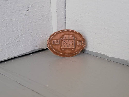 Recycled Flattened Souvenir Penny Ring Copper Band Hand Fabricated Women's Size 7.5 from Tillamook, OR VW Bus