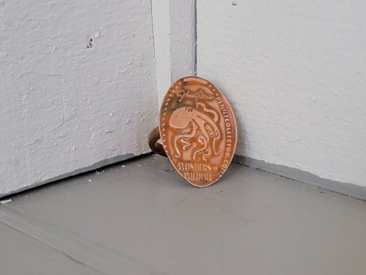 Recycled Flattened Souvenir Penny Ring Copper Band Hand Fabricated Women's Size 7.75 from Johnny Morris' Wonders of Wildlife in Missouri